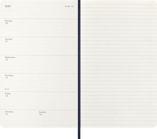 Produktbild: Moleskine 12 Monate Wochen Notizkalender 2027, Large/A5, 1 Wo = 1 Seite, rechts linierte Seite, Weicher Einband, Saphir