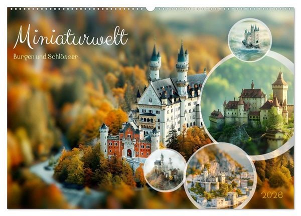 Produktbild: Miniaturwelt Burgen und Schl&ouml;sser (Wandkalender 2026 DIN A2 quer), CALVENDO Monatskalender