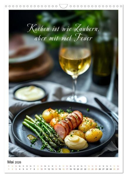 Produktbild: Coole Spr&uuml;che f&uuml;r Gourmets (Wandkalender 2026 DIN A3 hoch), CALVENDO Monatskalender