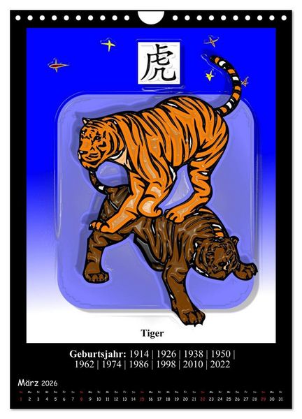 Produktbild: Chinesisches Horoskop (Wandkalender 2026 DIN A4 hoch), CALVENDO Monatskalender