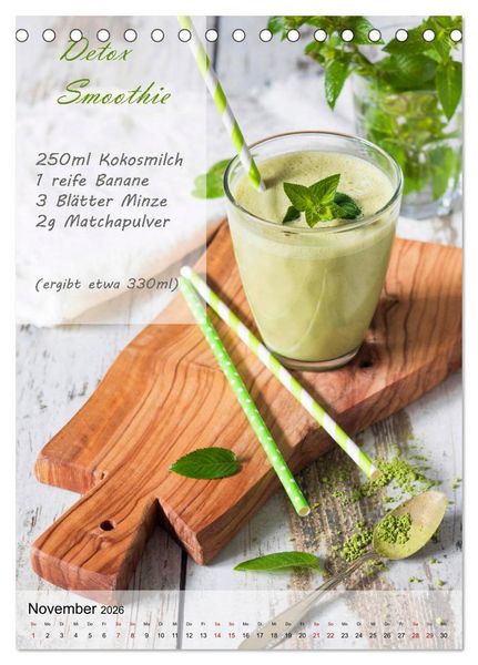 Produktbild: Smoothies zum Selbermachen (Tischkalender 2026 DIN A5 hoch), CALVENDO Monatskalender