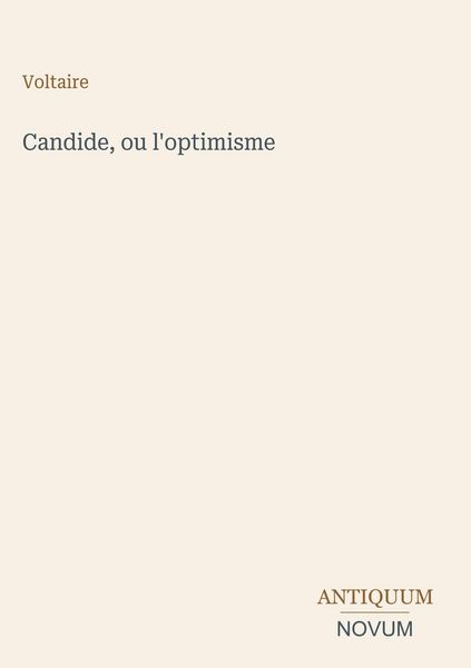 Produktbild: Candide, ou l'optimisme