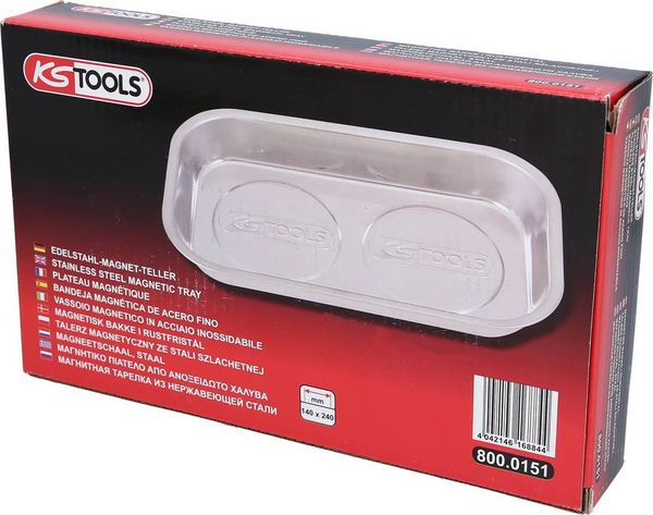 Produktbild: KS Tools 800.0151 Edelstahl Magnet-Teller, 140x240mm