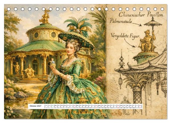 Produktbild: Rokoko Weltreise (Tischkalender 2027 DIN A5 quer), CALVENDO Monatskalender