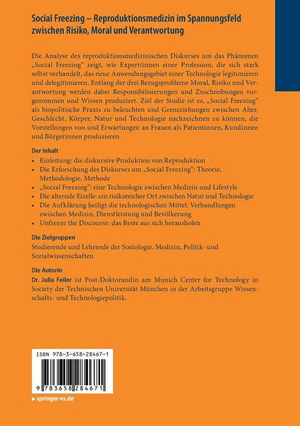 Produktbild: Social Freezing &ndash; Reproduktionsmedizin im Spannungsfeld zwischen Risiko, Moral und Verantwortung