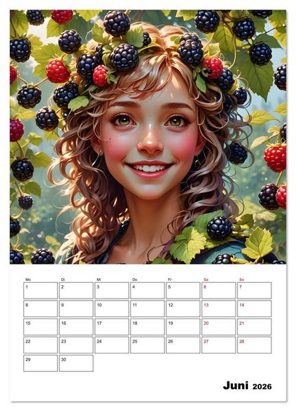 Produktbild: Fruchtiger Elfenzauber (hochwertiger Premium Wandkalender 2026 DIN A2 hoch), Kunstdruck in Hochglanz