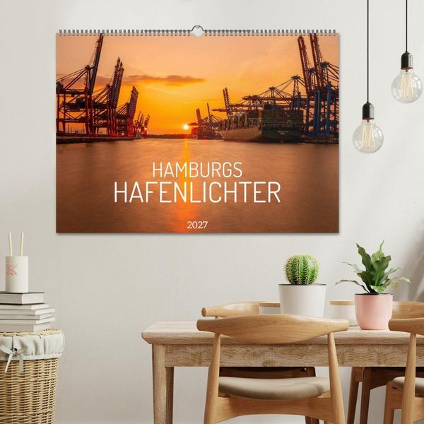 Produktbild: Hamburgs Hafenlichter (Wandkalender 2027 DIN A2 quer), CALVENDO Monatskalender