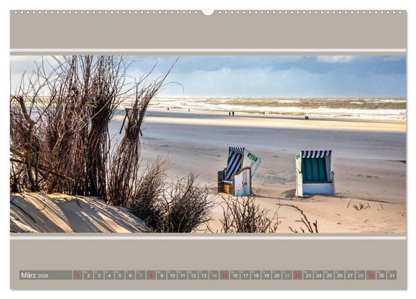Produktbild: Strandblicke Borkum und Norderney (hochwertiger Premium Wandkalender 2026 DIN A2 quer), Kunstdruck in Hochglanz