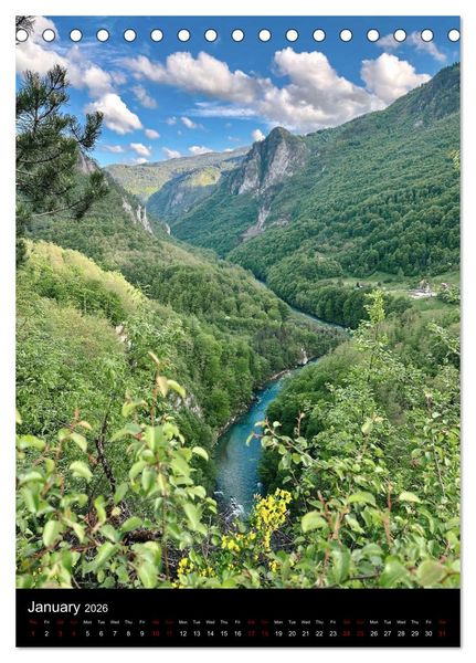 Produktbild: Durmitor &mdash; Majestic Peaks of Montenegro (Desk Calendar 2026 DIN A5 portrait), CALVENDO 12 Month DeskCalendar
