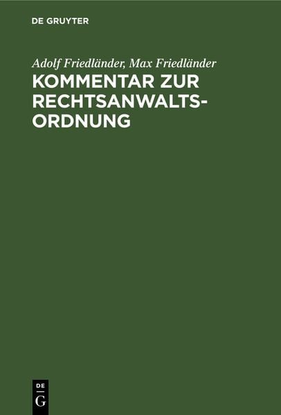 Produktbild: Kommentar zur Rechtsanwaltsordnung