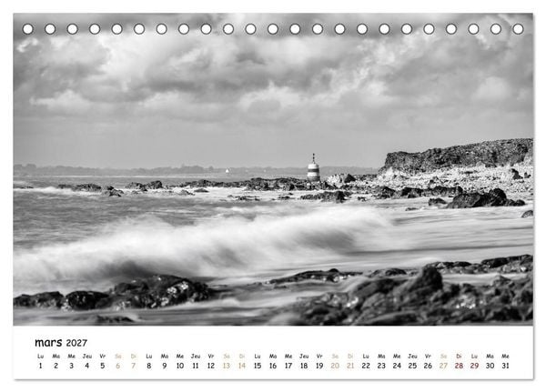 Produktbild: Terres de contraste &ndash; Une ann&eacute;e en monochrome (Calendrier de bureau 2027 DIN A5 vertical), CALVENDO calendrier mensuel