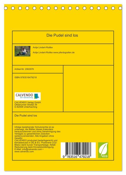 Produktbild: Die Pudel sind los (Tischkalender 2026 DIN A5 hoch), CALVENDO Monatskalender