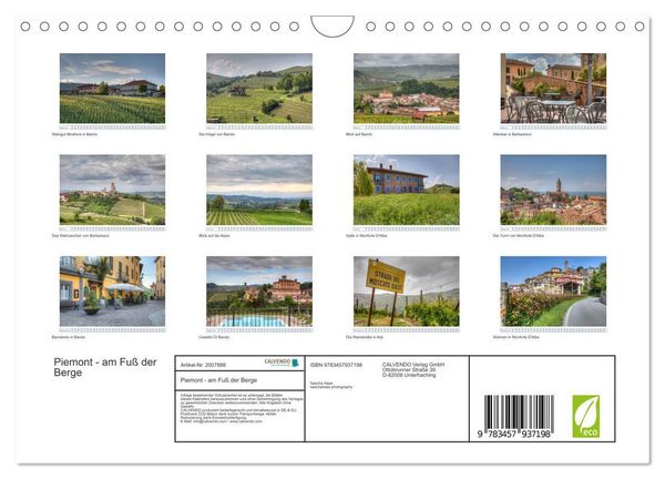 Produktbild: Piemont - am Fu&szlig; der Berge (Wandkalender 2026 DIN A4 quer), CALVENDO Monatskalender