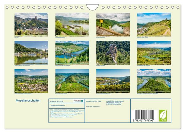 Produktbild: Mosellandschaften (Wandkalender 2026 DIN A4 quer), CALVENDO Monatskalender