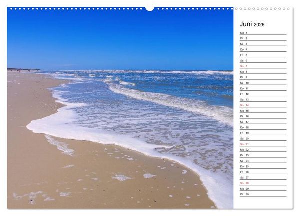 Produktbild: Langeoog - Sch&ouml;nste Insel Ostfrieslands (Wandkalender 2026 DIN A2 quer), CALVENDO Monatskalender