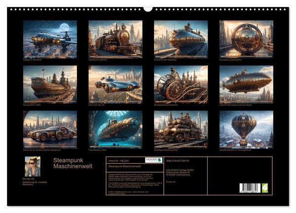 Produktbild: Steampunk Maschinenwelt (Wandkalender 2026 DIN A2 quer), CALVENDO Monatskalender