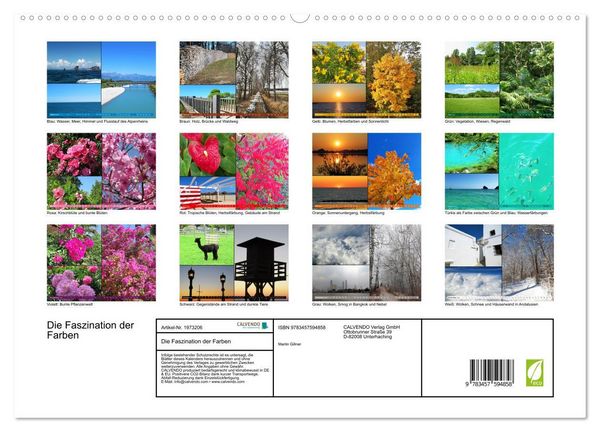 Produktbild: Die Faszination der Farben (hochwertiger Premium Wandkalender 2026 DIN A2 quer), Kunstdruck in Hochglanz