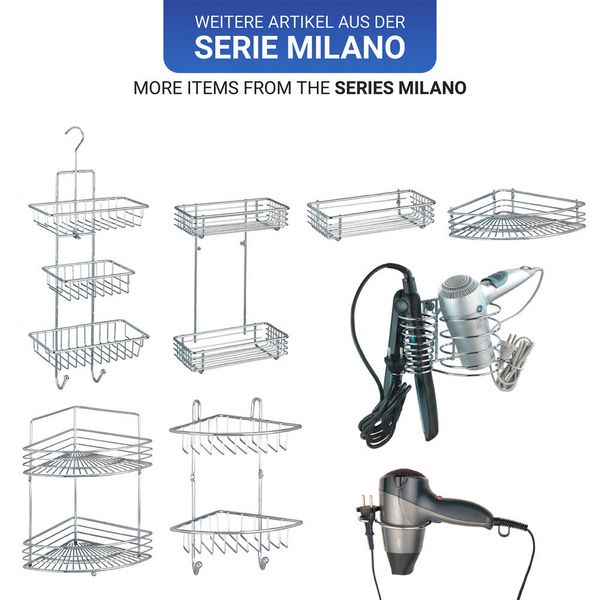 Produktbild: Eckwandablage Mod. Milano mit 2 Etagen, Chrom