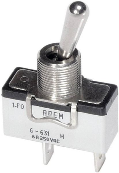 APEM 6-639H/2 6-639H/2 Kippschalter 250 V/AC 6A 1 x Ein/Aus/Ein rastend/0/rastend 1St.