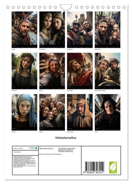 Produktbild: Mittelalterselfies (Wandkalender 2026 DIN A4 hoch), CALVENDO Monatskalender