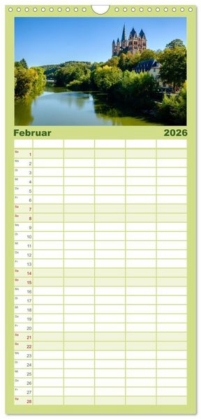 Produktbild: Familienplaner 2026 - Ein Blick auf Limburg an der Lahn mit 5 Spalten (Wandkalender, 21 x 45 cm) CALVENDO