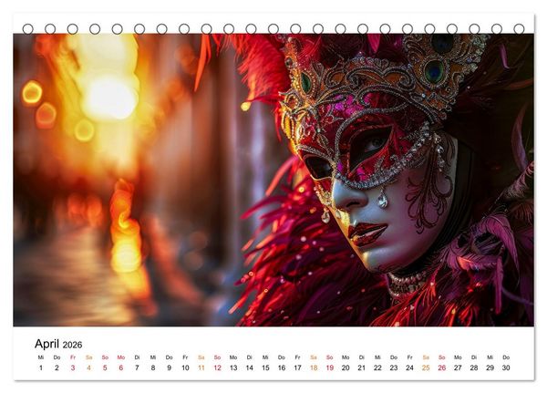 Produktbild: Karneval - sch&ouml;ne Momente weltweit (Tischkalender 2026 DIN A5 quer), CALVENDO Monatskalender