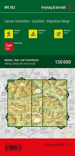 Produktbild: freytag & berndt Wanderkarte WK 182 Lienzer Dolomiten, Lesachtal - Villgratner Berge 1:50.000