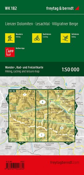Produktbild: Freytag & berndt Wanderkarte WK 182 Lienzer Dolomiten, Lesachtal - Villgratner Berge 1:50.000