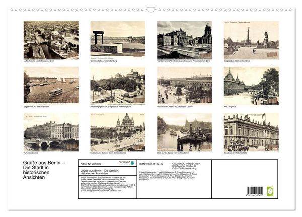 Produktbild: Gr&uuml;&szlig;e aus Berlin &ndash; Die Stadt in historischen Ansichten (Wandkalender 2026 DIN A2 quer), CALVENDO Monatskalender