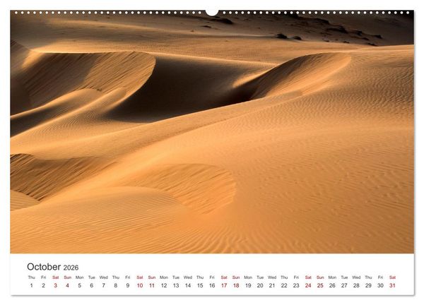 Produktbild: Desert dunes in Abu Dhabi (High Quality Premium Wall Calendar 2026 DIN A2 landscape),CALVENDO 12 Month Wall Calendar
