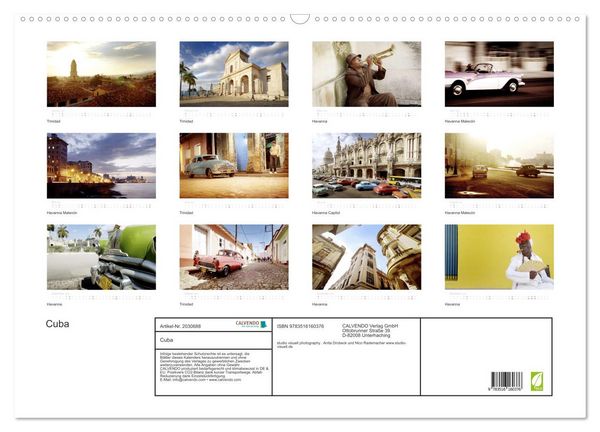 Produktbild: Cuba (Wandkalender 2026 DIN A2 quer), CALVENDO Monatskalender