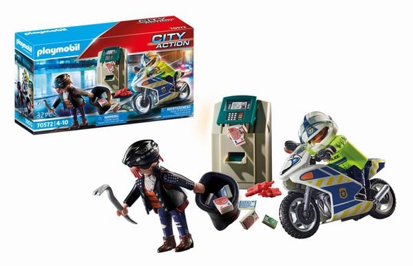 Produktbild: PLAYMOBIL&reg; 70572 Polizei-Motorrad: Verfolgung des Geldr&auml;ubers
