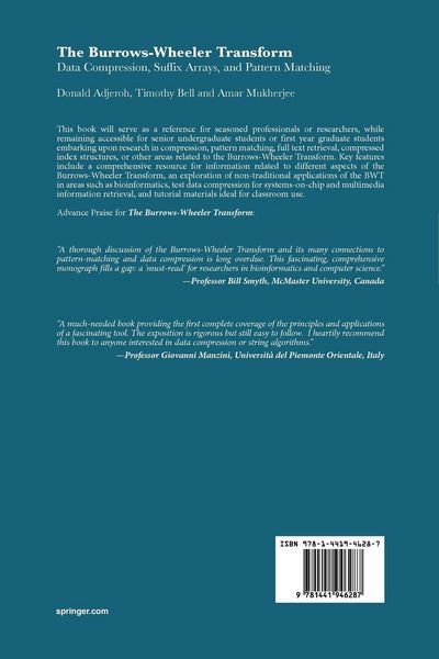 Produktbild: The Burrows-Wheeler Transform: