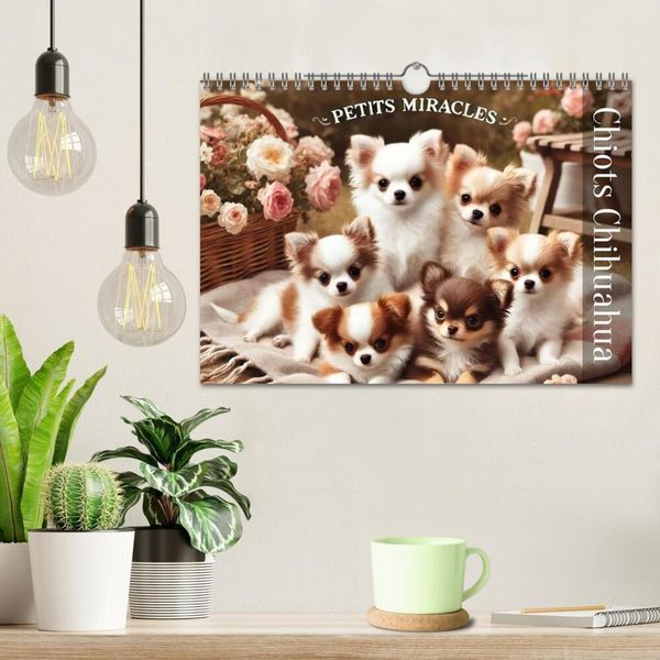 Produktbild: Chiots Chihuahua - Petits miracles (Calendrier mural 2026 DIN A4 vertical), CALVENDO calendrier mensuel