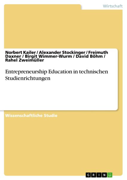 Produktbild: Entrepreneurship Education in technischen Studienrichtungen