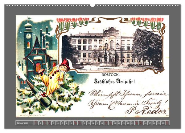 Produktbild: Gru&szlig; aus Rostock (hochwertiger Premium Wandkalender 2026 DIN A2 quer), Kunstdruck in Hochglanz