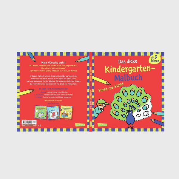 Produktbild: Ausmalbilder f&uuml;r Kita-Kinder: Das dicke Kindergarten-Malbuch: Punkt-zu-Punkt