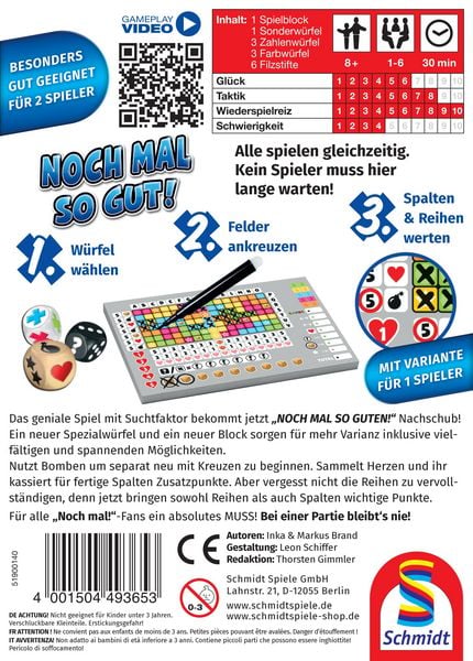 Produktbild: Schmidt 49365 - Klein & Fein, Noch mal so gut!, W&uuml;rfelspiel