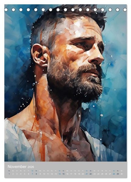 Produktbild: Gentlemen in Aquarell (Tischkalender 2026 DIN A5 hoch), CALVENDO Monatskalender