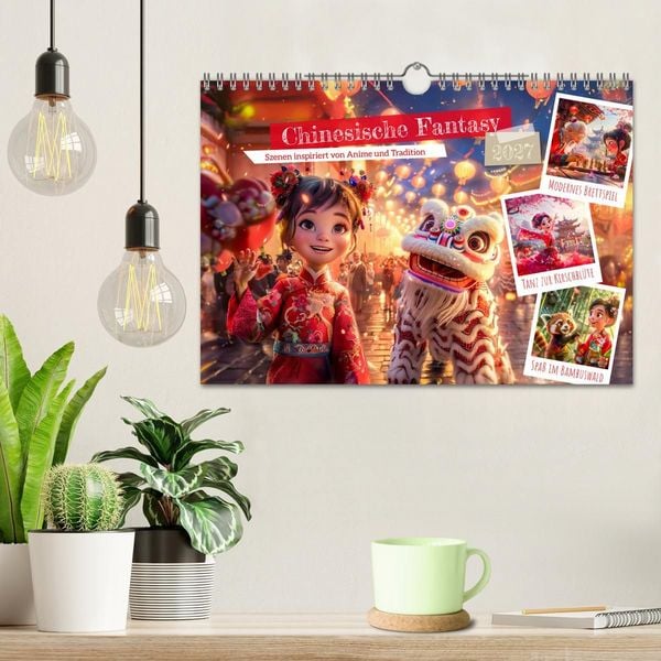 Produktbild: Chinesische Fantasy - Szenen inspiriert von Anime und Tradition (Wandkalender 2027 DIN A4 quer), CALVENDO Monatskalender