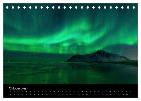Produktbild: Magische N&auml;chte - POLARLICHT (Tischkalender 2026 DIN A5 quer), CALVENDO Monatskalender