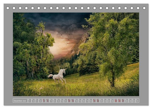 Produktbild: Zeit der Einh&ouml;rner (Tischkalender 2026 DIN A5 quer), CALVENDO Monatskalender