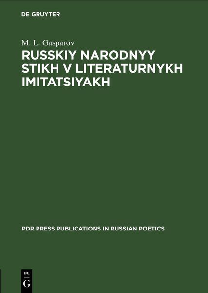 Produktbild: Russkiy narodnyy stikh v literaturnykh imitatsiyakh