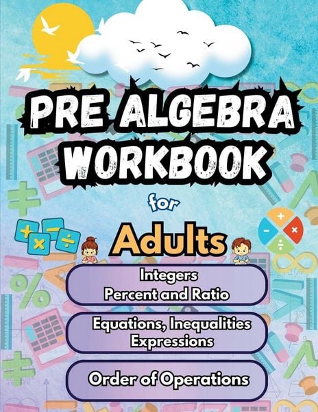 Produktbild: Summer Math Pre Algebra Workbook for Adults Bridge Building Activities