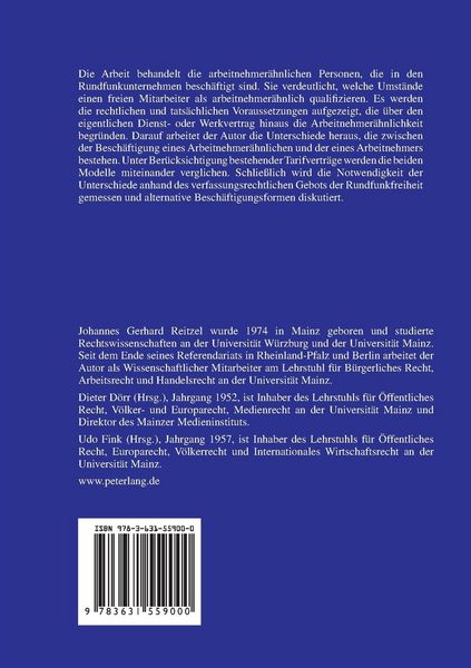Produktbild: Arbeitsrechtliche Aspekte der Arbeitnehmer&auml;hnlichen im Rundfunk