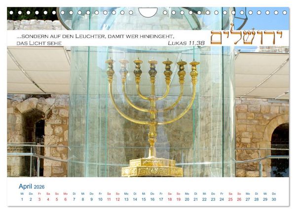 Produktbild: Jerusalem. Kalender mit Bibelworten (Wandkalender 2026 DIN A4 quer), CALVENDO Monatskalender