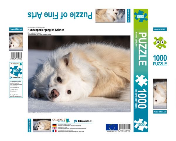 Produktbild: CALVENDO Puzzle Hundespaziergang im Schnee | 1000 Teile Lege-Gr&ouml;&szlig;e 64x48cm Foto-Puzzle f&uuml;r gl&uuml;ckliche Stunden