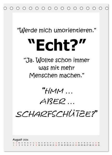 Produktbild: Spr&uuml;chekalender. Witziges f&uuml;rs B&uuml;ro (Tischkalender 2026 DIN A5 hoch), CALVENDO Monatskalender