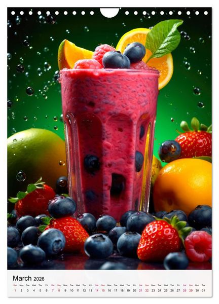 Produktbild: Smoothie Symphony (Wall Calendar 2026 DIN A4 portrait), CALVENDO 12 Month Wall Calendar