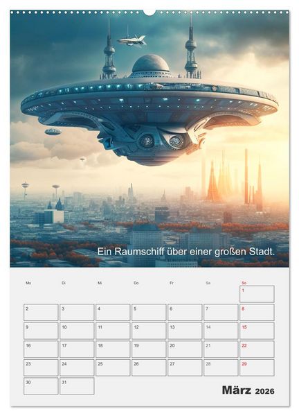 Produktbild: Aliens sind gelandet. Wie k&ouml;nnte diese Zukunftsvision f&uuml;r uns Menschen aussehen? (Wandkalender 2026 DIN A2 hoch), CALVENDO Monatskalender